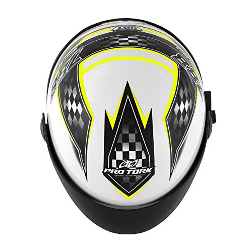 Pro Tork Capacete Super Sport Moto 58 multicor (Branco/Amarelo/Preto)