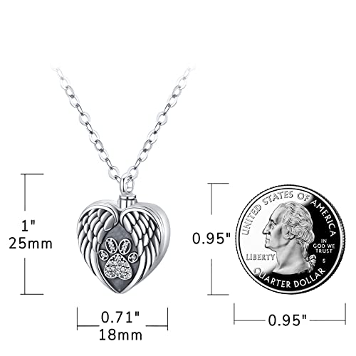 Pet Cremation Jewelry 925 Sterling Silver Dog Ashes Necklace Pet Urn Necklace Holds Pictures Photo Locket Cat Urn Necklace Paw Heart Urn For Women Girls Pet Memorial Funeral Jewelry Keepsake Earn Necklace For Animal Ashes Adult Female Necklace To Put Ashes In Women's Necklace Urns Dog Necklace For Women With Ashes Bloodhound Lovket Cremation Remain Jewelry Creamated #TOP1