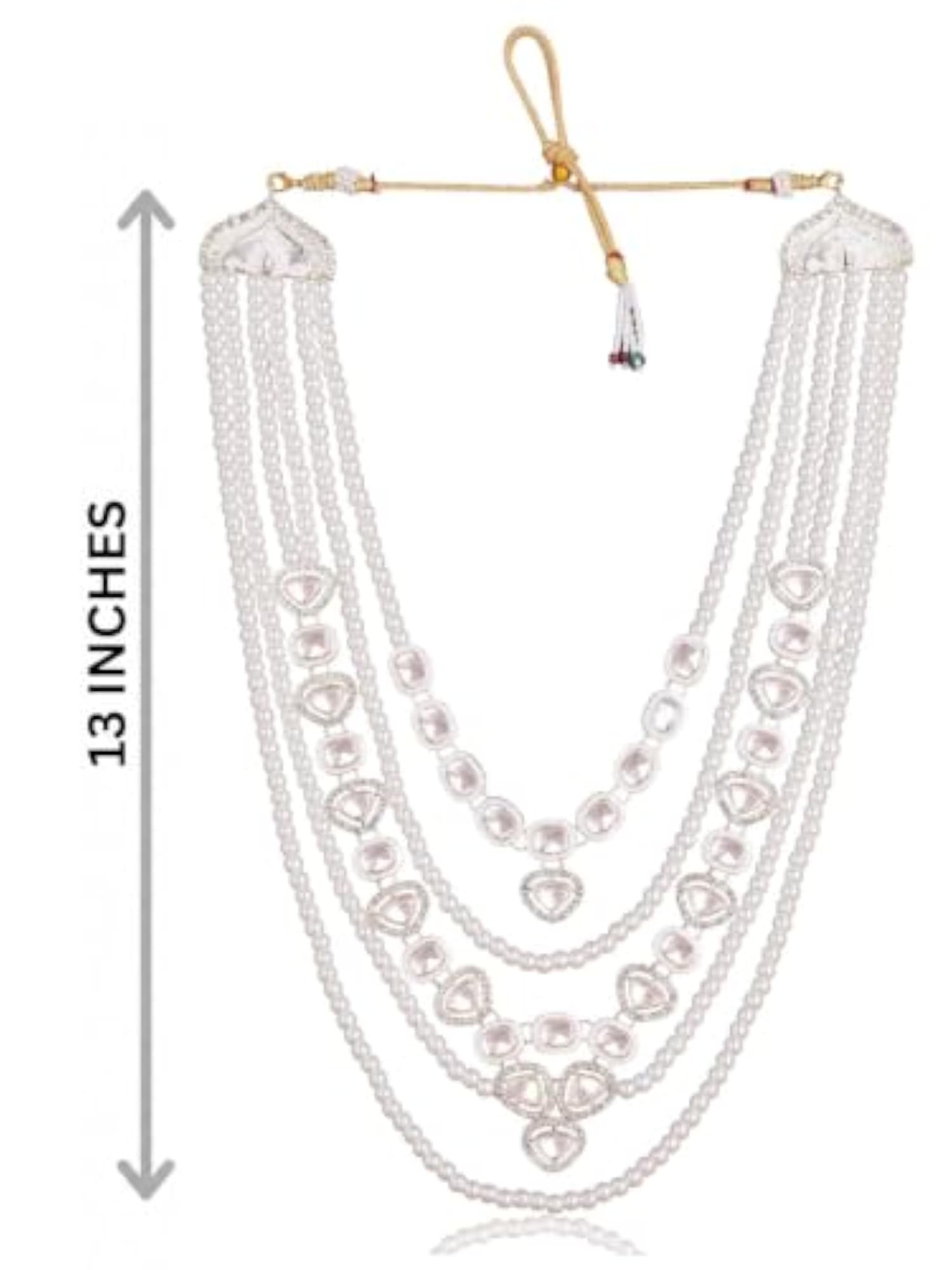 Men's Kundan & Pearl Necklace for Kurta & Sherwani