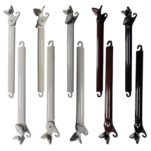 Braccetti Per Tenda Da Sole FRAMIG - Coppia In Alluminio Bianco, Sporgenza 50 Cm, Con Occhioli E Viti, Per Fissaggio A Ringhiera - Foto 2