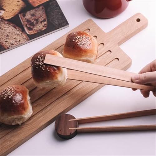 Pinzas de cocina portátiles de madera, pinzas creativas para ensalada, pan y cocina, utensilios de cocina versátiles y duraderos y ecológicos para chefs caseros