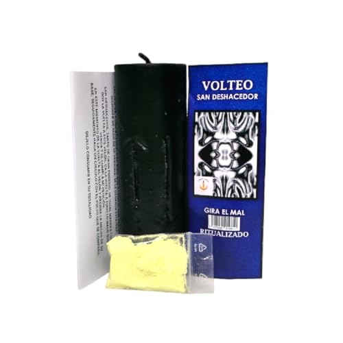 Velón de Volteo | Vela Ritualizada San Deshacedor | Velas Ritualizadas para Voltear Energías Negativas | Velas Ritualizadas Contra Magia Negra y Hechicería