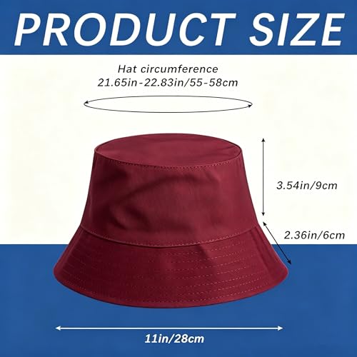 Image of Bucket Hats Bulk Solid Color DIY Blank Hat Bucket Hats for Men, Women and Adults