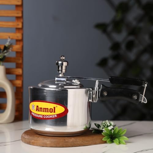 Image of Anmol 2 Litre Inner Lid Aluminium Pressure Cooker |ISI CERTIFIED|Cooker 2ltr|Non-Induction|Silver|Small cooker|Cooks for 1-2 People|