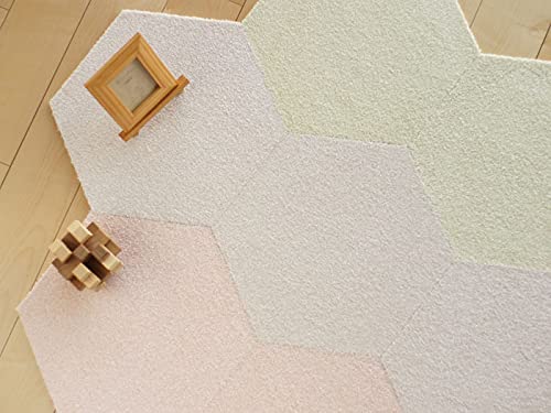 Amazon｜ハニカム タイルラグ 六角形 タイルカーペット43cm×50cm 同色4