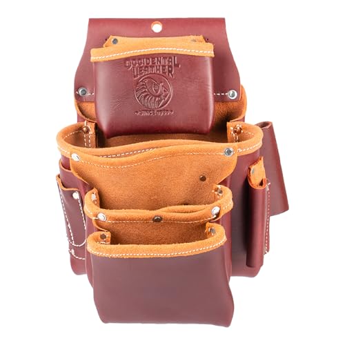 Occidental Leather 4 Pouch Pro Fastener Bag - 10 Pockets & Tool Holders - Made in USA