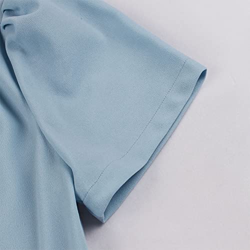 Image of 1950s Dresses for Women Vintage Rockabilly Retro Short Sleeve Tie Midi Dress Cocktail Party Evening Prom Gown