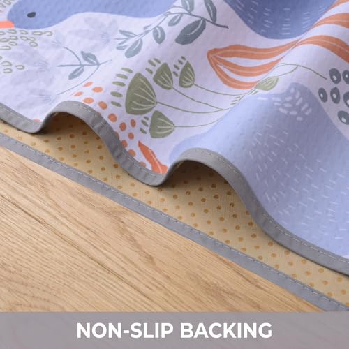 Image of Splat Mat for Under High Chair, Waterproof Washable High Chair Floor Mat | 51 inchx51 inch Reusable Splash Mat, Non-slip Backing, Wipeable Floor Protector and Food Mat for Baby Meals, BLW, Crafts, Play