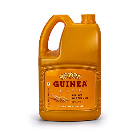 Image of Guinea Lite Refined Rice Bran Oil - 5L Jar | Pure & Healthy Edible Cooking Oil | Chemical-Free, Rich in Oryzanol | Ideal for Frying & Sauteing | Natural & Light Oil