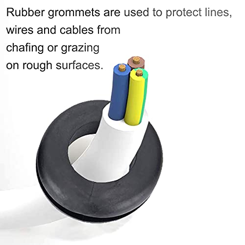 Busy-Corner 200 Pieces Hollow Rubber Grommet Firewall Hole Plug Assortment Kit, 1/4", 5/16", 3/8", 7/16", 1/2", 5/8", 3/4'', 7/8", 1'' #TOP3