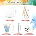 5 Pack 5.9In Canvas Boards for Painting, Art Canvas for Drawing with 20 Brushes & 5 Paint Trays, Mini Painting Canvas with Easel Set, Painting Kits for Adults & Kids Party