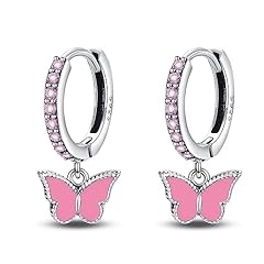 Pink Butterfly Dangle Earrings
