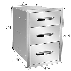 Outdoor kitchen drawer stainless steel access drawers for outdoor kitchen island grill station14w x 21h x 21d  urban country home decor