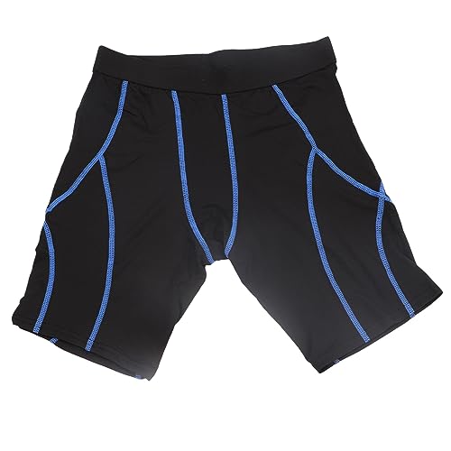 Shorts de Compressão Atléticos Masculinos, Shorts de Compressão Masculinos Com Listras Azuis de Seca