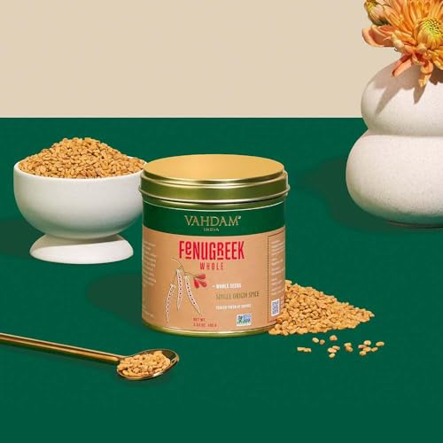 Image of VAHDAM, Fenugreek Whole Seeds (3.38oz /100g) 100% Raw, Gluten Free Fenugreek Whole Foods | Methi Seeds for Cooking | Direct from Source
