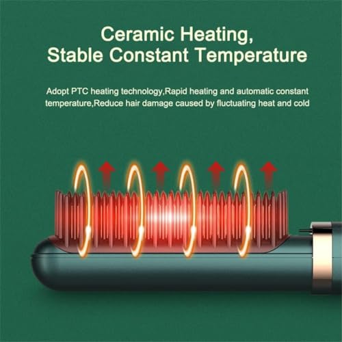 Peine eléctrico alisador de cabello y barba, con tecnología cermet, ionización dual y peine aislante para protección del cuero cabelludo miniatura 5