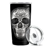 winorax Skull Tumbler 20oz Stainless Steel Travel Cup Coffee Mug Inspirational Skull Gifts for Men Women Skulls Lover Birthday Halloween Birthday Presents