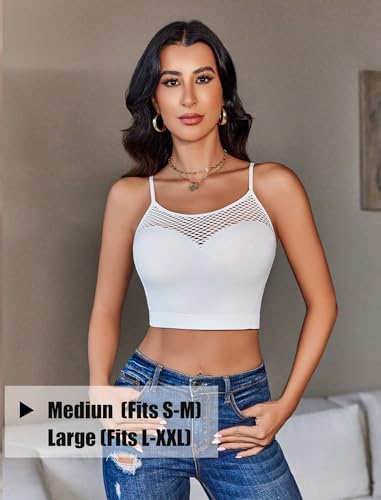 Image of Avidlove Sexy Tops for Women Fishnet Crop Tops Y2k Bralette Hollow Out Camisole Going Out Lingeries Top