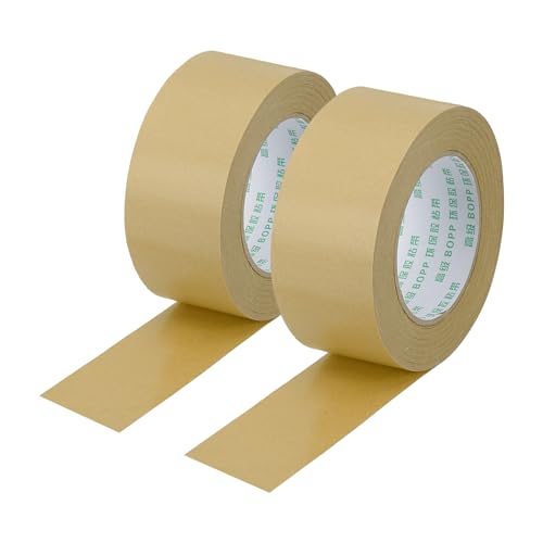 PATIKIL 2' X 55 Yardas Cinta De Embalaje Marrón 2 Rollos Cinta Kraft Resistente Cinta Engomada De Papel Para Sellado De Cajas De Cartón Envíos Mudanzas Enmascarado