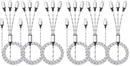 Image of Multi Charging Cable, 5ft 3Pack Multi Charger Cable Nylon Braided Multiple USB Universal 3 in 1 Charging Cord Adapter with Type-C, Micro USB Port Connectors for Cell Phones and More (Pack of 2)