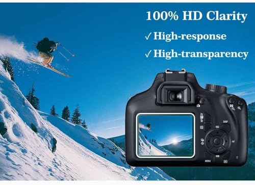 Image of M.G.R.J Tempered Glass Screen Protector for Canon EOS 3000D / 4000D Rebel T100 Digital SLR Camera (Transparent)