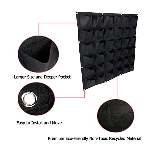 Artilife Vertical Wall Hanging Planters With 36 Pockets Outdoor Large Grow Bags For Herbs, Succulents, Artificial Plants Or Flowers, Great For Garden And Patio Decoration #TOP2