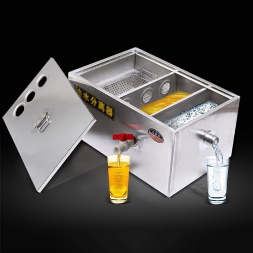 Heavy Duty Grease Trap Interceptor, Food Park/fast-food Chains/Canteen/snack Bars Grease Water Seperator, Kitchen Food Mesh Screen Block Grease Trap 10 12 14 20 Lbs, No Odors (Size : 60x30x30cm/23.6x