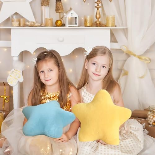 Image of RVA Star Throw Pillow Cute Star Shaped Cushion for Bedroom Sofa Chair Gifting on Special Occasions Anniversary Birthday Gift for Couples Girlfriends Boyfriends Husbands & Wives (15inch, SkyBlue)