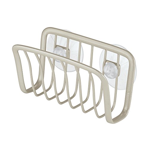 InterDesign Axis Kitchen Sink Suction Holder for Sponges, Scrubbers, Soap - Satin