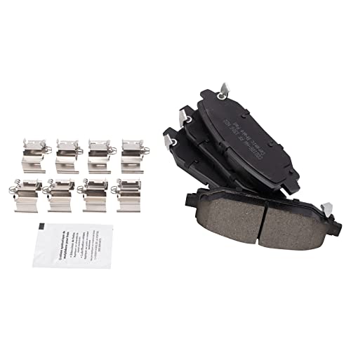 Image of TRQ Rear Brake Pad and Rotor Set Ceramic Vented Rotors 342mm Compatible with 2018-2021 Jeep Wrangler