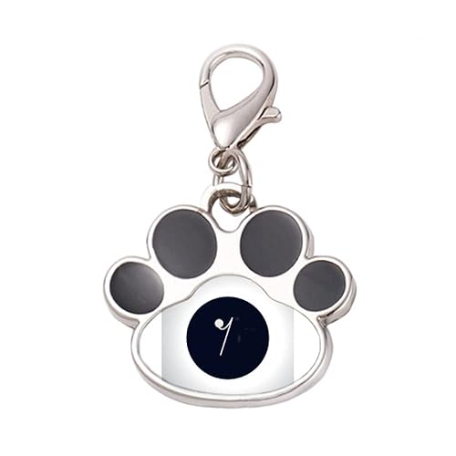 DIYthinker?White Music Eighth Rest Black Pet Tag Keychain Dog Cat ID