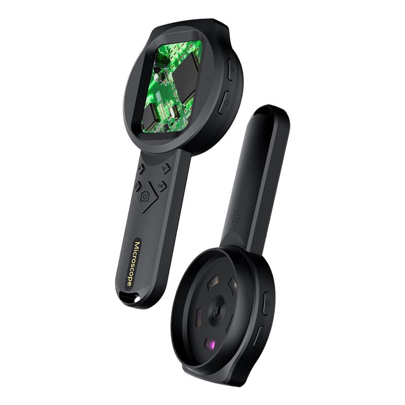 Image of Microscope, Digital Microscope,Holding Magnifying Glasses，2.8'' IPS Eye-Protecting Screen,2 MP,4 Zoom Buttons,1000x Magnification,15 LED Lights,with 8GB Card Christmas,Birthday,Edu Gifts.