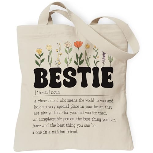TOTEUSVIA Friend Bestie Tote Bag Canvas Gift