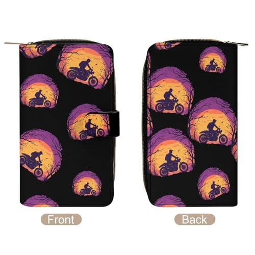 Motorcycle Travellers Stylish Leather Wallet Womens Mens Slim Purse Secure Card Holder Durable Bifold Clutch Handbag3