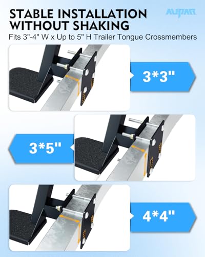 Aupar Heavy Duty Boat Trailer Steps with Safety Handle, Non-Slip Surface, Universal Fits for Trailers Tongue Steps, Patent Pending, 3 Steps - Thumbnail 6