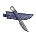 Cuchillo de hoja fija Cuchillo de acero Volute blau-Forjado a mano y aspecto vintage-Hoja puntiaguda ultra afilada-Diseño antiguo elegante - Estuche de cuero genuino incluido - Regalo original