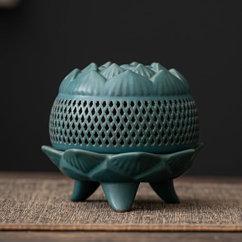 Image of Ekhasa Ceramic Dhoop Dani Loban Burner Holder Stand for Home | Dhup Kapoor Dani for Puja | Sambrani Dhoop Holder | Dhuni Burner Samrani Dhoop Batti Stand for Pooja | Dhup Stand Incense Oud Burner