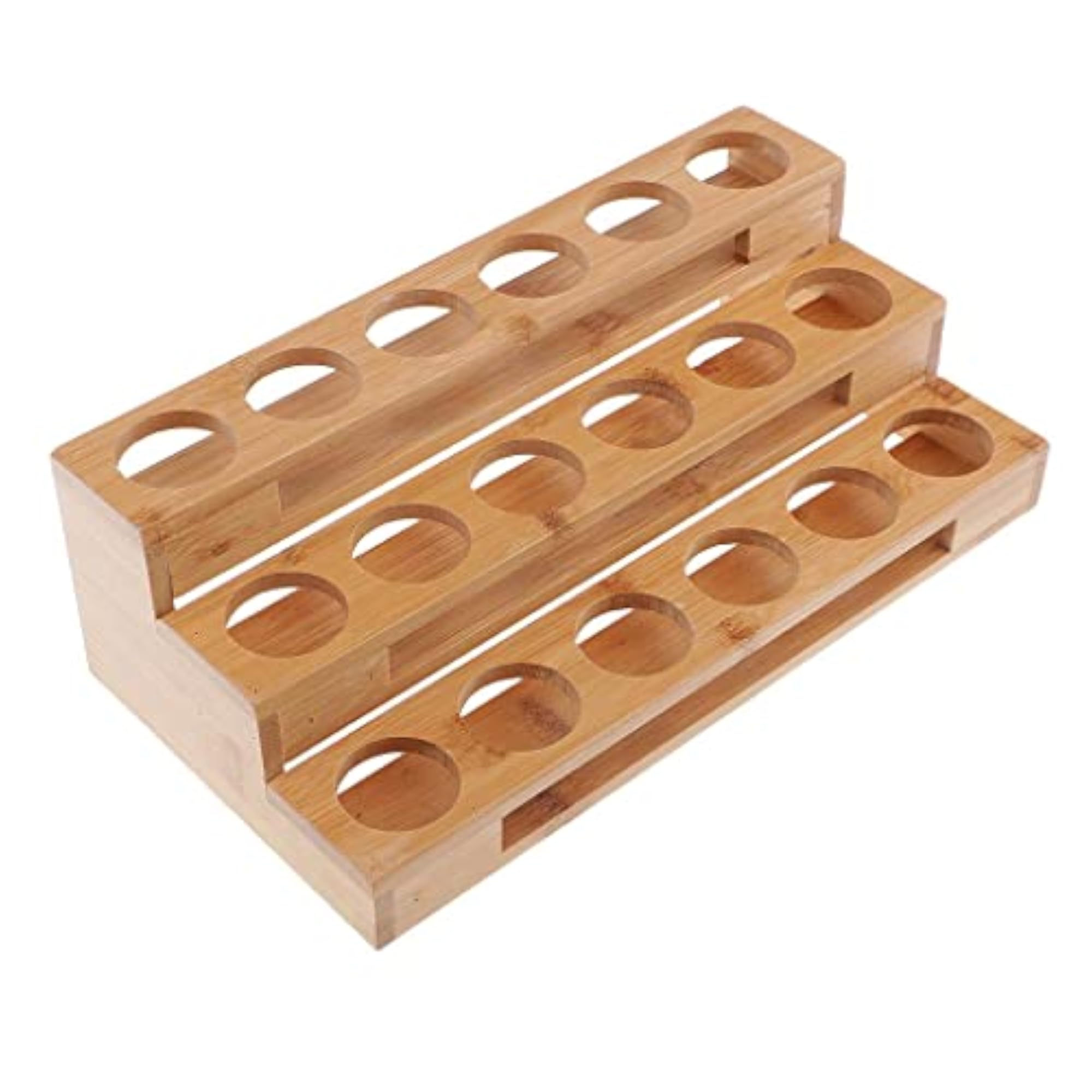 18-Hole Wooden Essential Oil Bottle Display Rack
