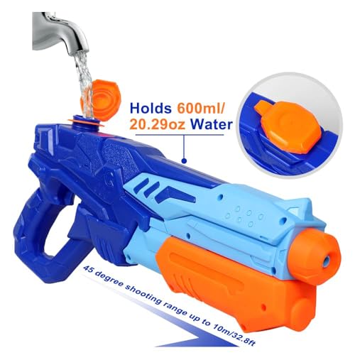 MOZOOSON Wasserpistole für Kinder mit großer Reichweite bis zu 8-10 Meter 650ml Spielzeug für Mädchen Junge Eiswürfel Geeignet