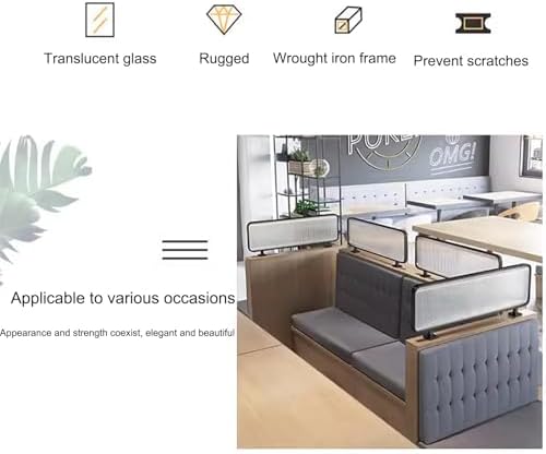 Translucent Glass Desk Privacy Divider for Office & Restaurant Workspaces - Stylish Partition for Enhanced Focus & Collaboration, Space-Saving Design