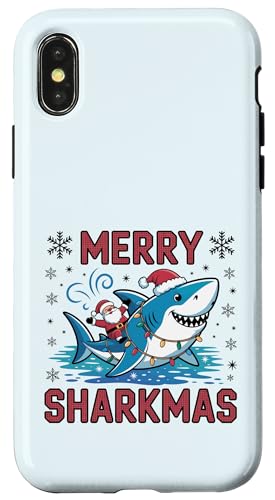 Merry Sharkmas AO[Z[^[ T^ CfBO V[N Cgt X}zP[X iPhone X/XS p