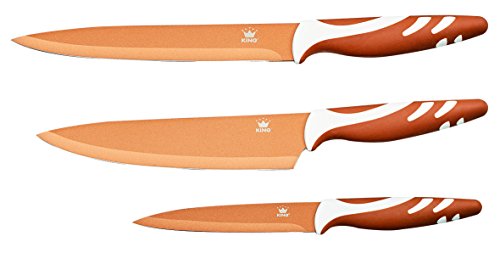 King Messerset, Edelstahl, Kupfer, 38 x 16 x 3 cm, 3-Einheiten