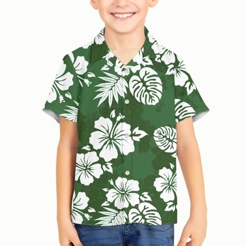SYtrade Kids Hawaiian Shirts Novelty Printed Funky Short Sleeve Button Down Shirt Tropical Aloha Shirt