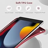 CACOE Case Compatible with iPad 9th /8th /7th Generation 2021 2020 2019, 10.2 Inch Case with Pencil Holder, Soft TPU Back Cover Auto Wake/Sleep, Wine Red - Image 7