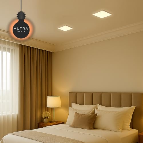 Image of 15W Recessed Square LED Panel Light | Trimless Slim Design | Polycarbonate Downlight for Home & Office False Ceiling Roof, Surface Light | Cool White, White Finish | Pack of 1
