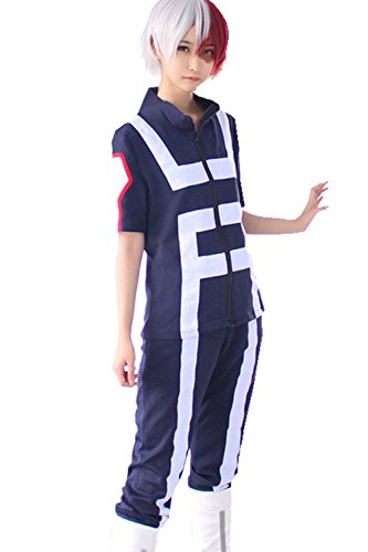 Thundervolt Anime Cosplay My Hero Academia Gymnastics Uniforms Costume (Medium) Navy Blue
