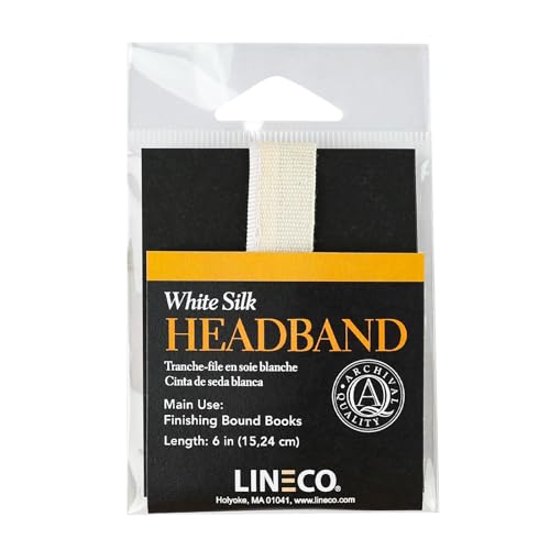 Lineco White 6" Silk Head Band. Finishing Touch for Bound Books. Bookbinding, DIY, Crafts, Paper Projects, Journals, Scrapbooking