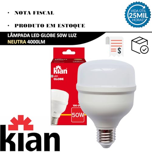 Lampada Led Bulbo 50W Luz Neutra 4000K Alta Potencia