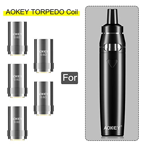 [5 pezzi] AOKEY Torpedo 0,6 oHm Resistenza Coil, ecig Coil Package no Nicotine