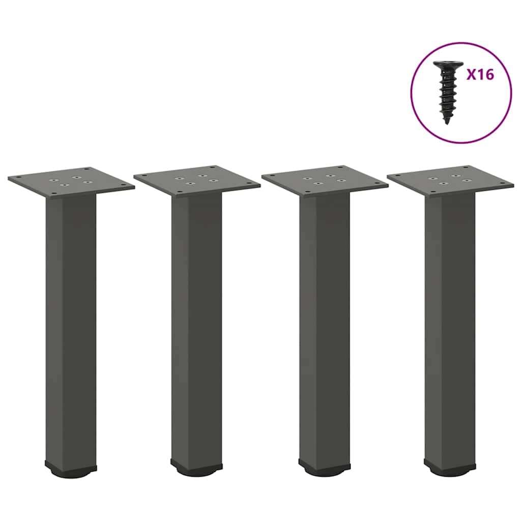 Set di 4 gambe per tavolino da caffè, altezza 42-44 cm, in acciaio verniciato a polvere, regolabili per tavolino da caffè, divano, panca, design moderno, per soggiorno, cucina, ufficio